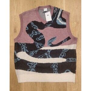 Nike SB Snake Sweater Vest Plum Dust/Light Orewood Brown NWT Men's Size XL